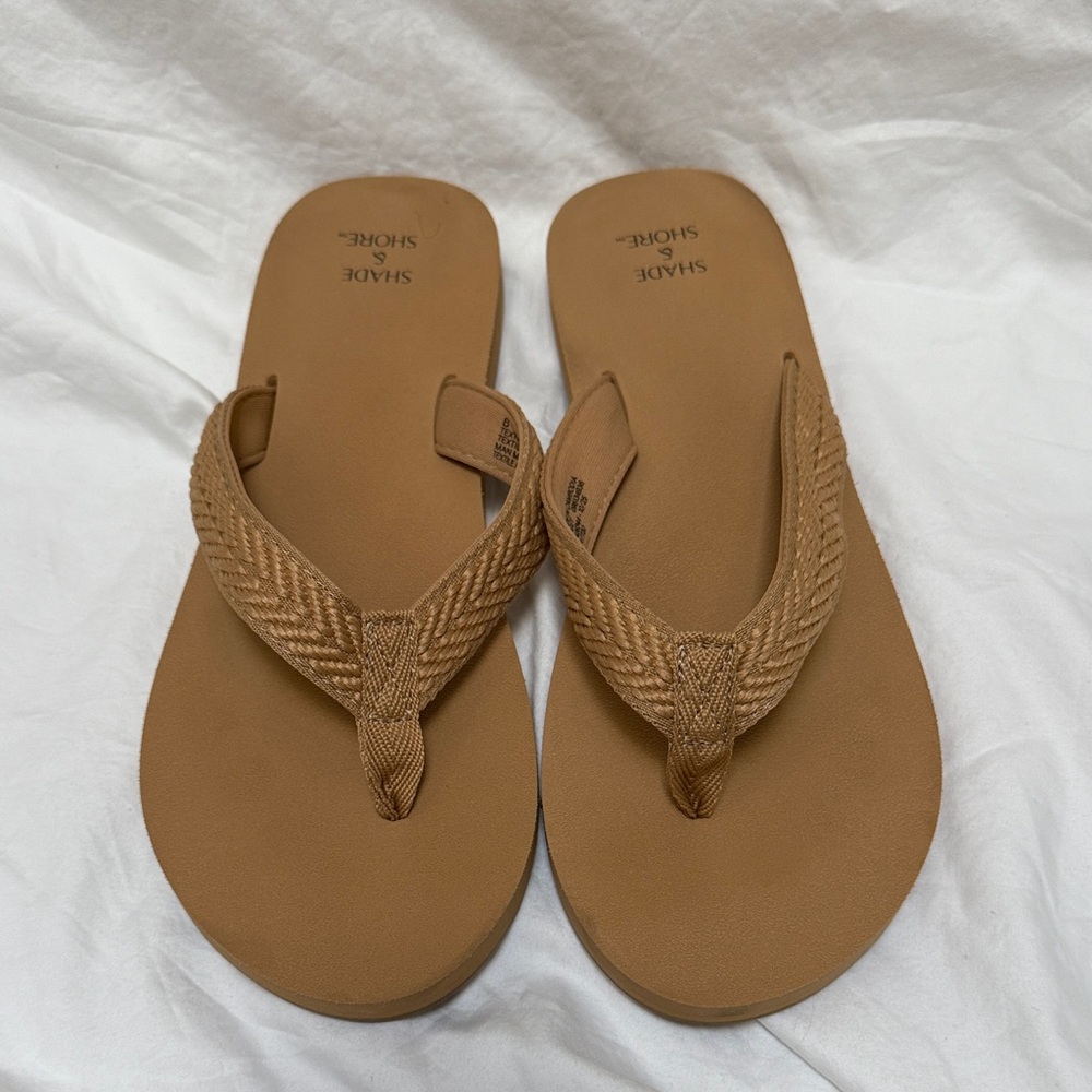 Women’s Shade & Shore Tan Braided Flip Flop “Nico” Sandals. Size 8. - Picture 4 of 16